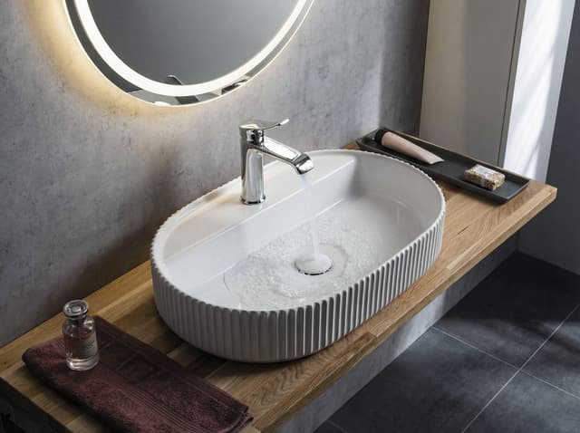 SINTESI umywalka ceramiczna nablatowa, 60x40cm, biała