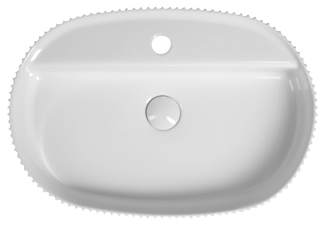 SINTESI umywalka ceramiczna nablatowa, 60x40cm, biała