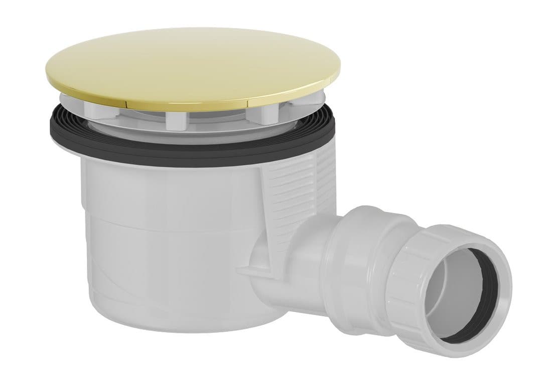 Syfon do brodzików, średnica 90mm, DN40, korek złoty