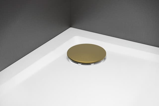 Syfon do brodzików, średnica 90mm, DN40, niski, korek złoty mat