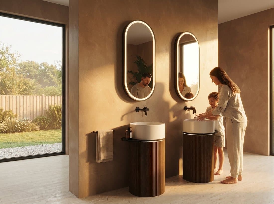 OASIS umywalka ceramiczna wolnostojąca ø 40x89cm, Carina