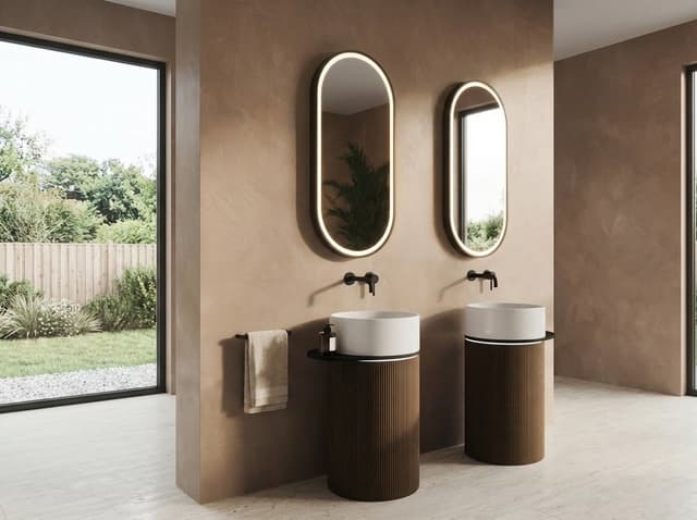 OASIS umywalka ceramiczna wolnostojąca ø 40x89cm, Siena