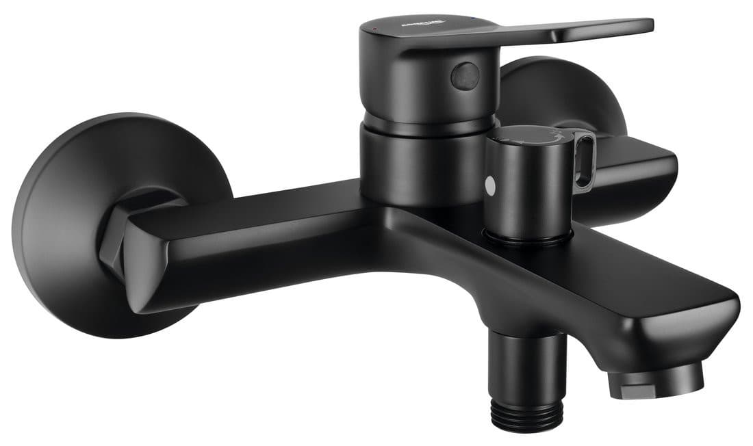 SINTRA bateria wannowa ścienna, czarny mat