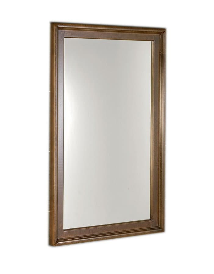 RETRO lustro prostokątne 70x115cm bukowe