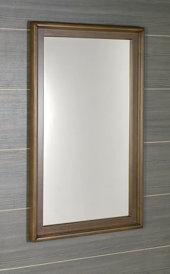 RETRO lustro prostokątne 70x115cm bukowe