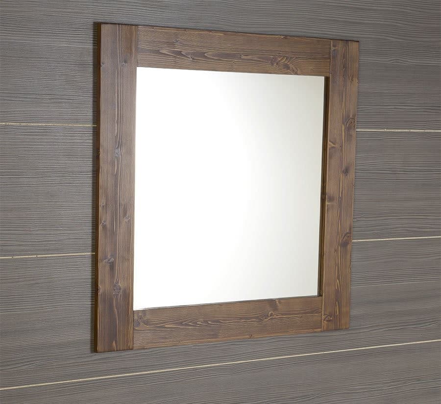 BRAND lustro w drewnianej ramie 800x800mm, bejcowane