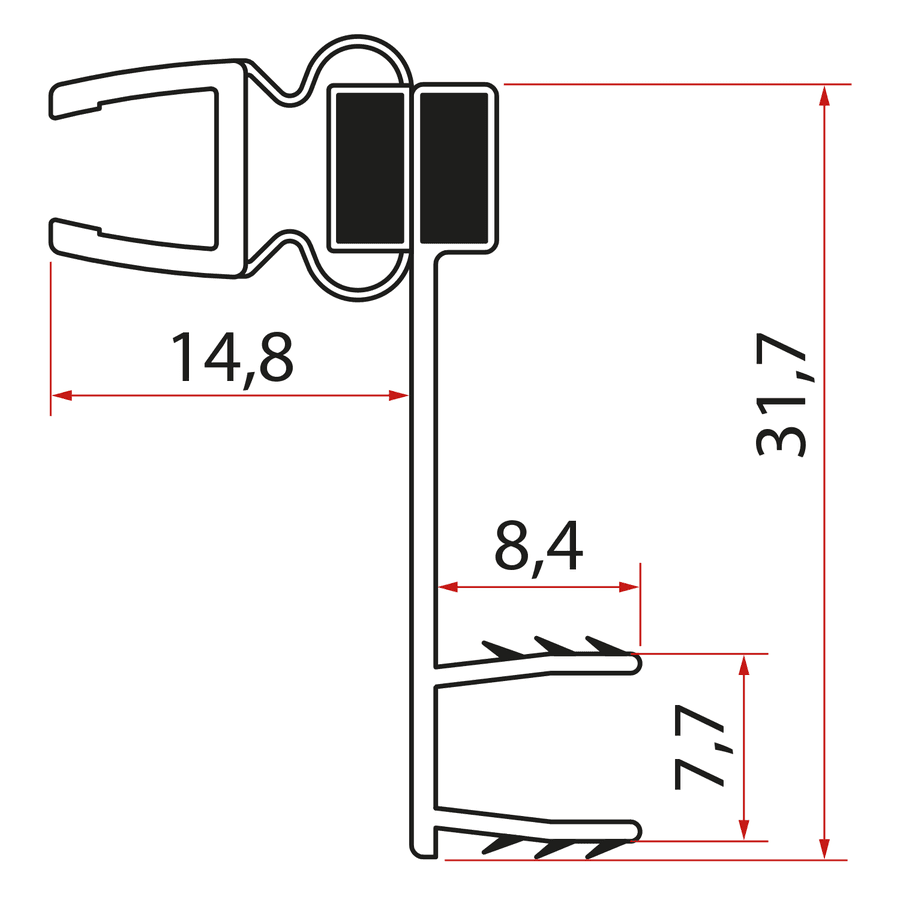 Zestaw uszczelek magnetycznych, 2000mm