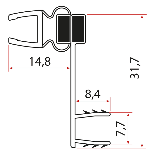 Zestaw uszczelek magnetycznych, 2000mm