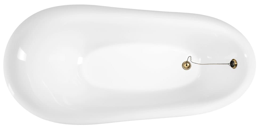 RETRO wolnostojąca wanna 157x76,5x73cm, biała, nogi brąz