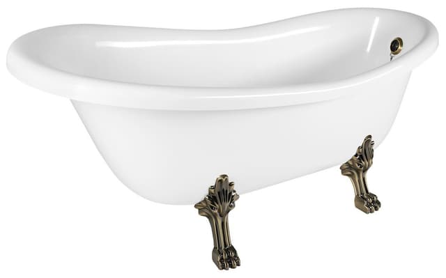 RETRO wolnostojąca wanna 168x76,2x70cm, biała, nogi brąz