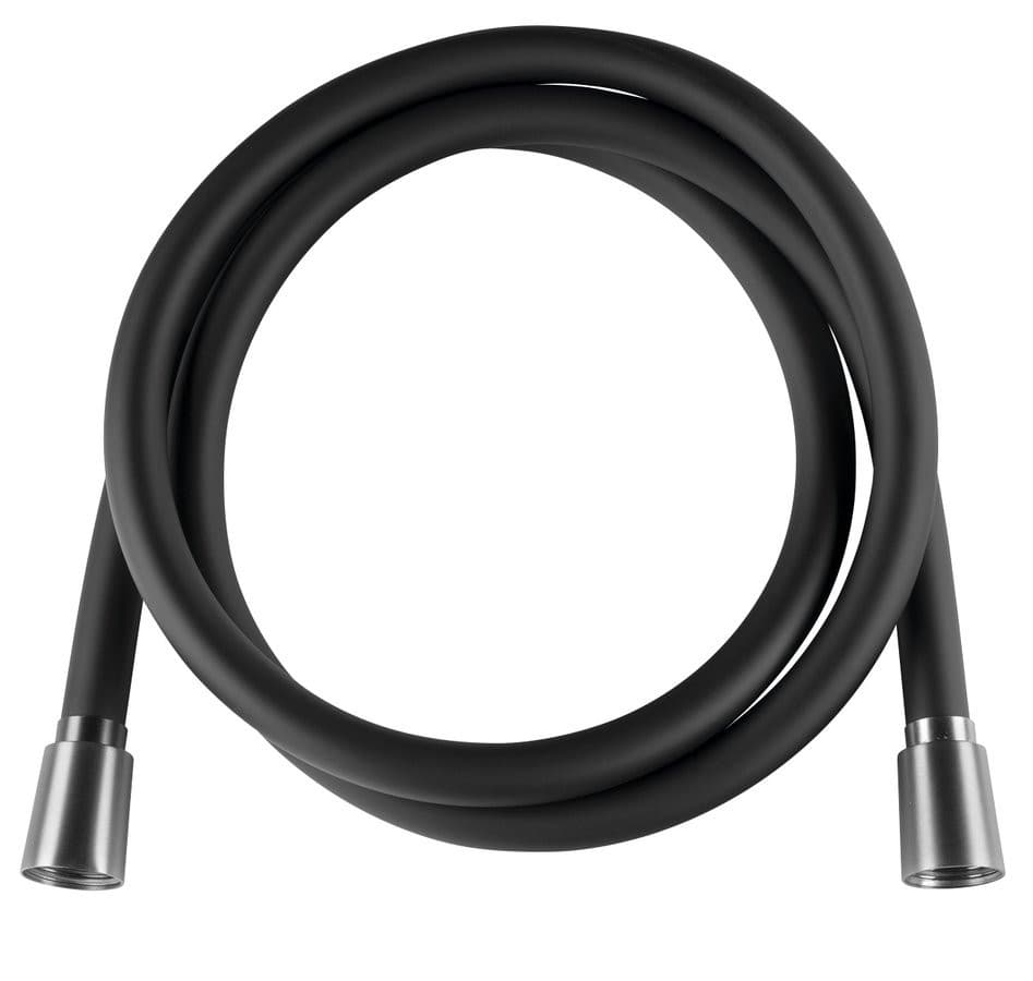 NOPEL wąż prysznicowy plastikowy, 150cm, czarny mat