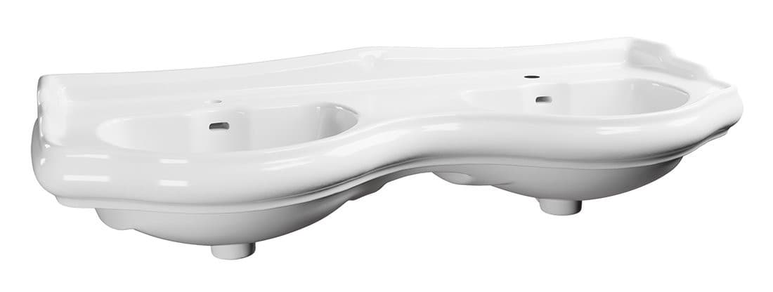 RETRO umywalka ceramiczna podwójna 120cm, biały