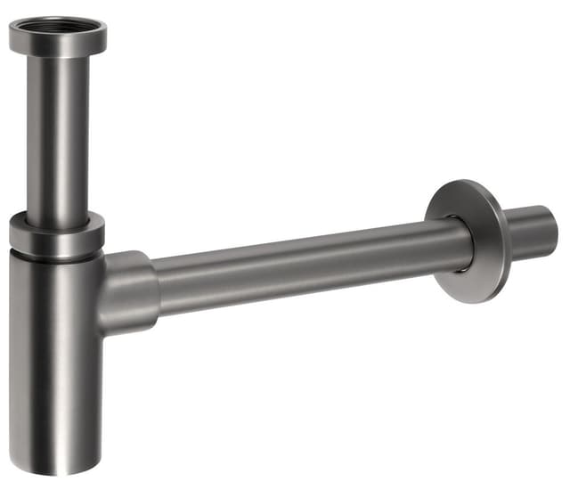 Syfon umywalkowy 5/4", odpływ 32mm, okrągły, gun metal