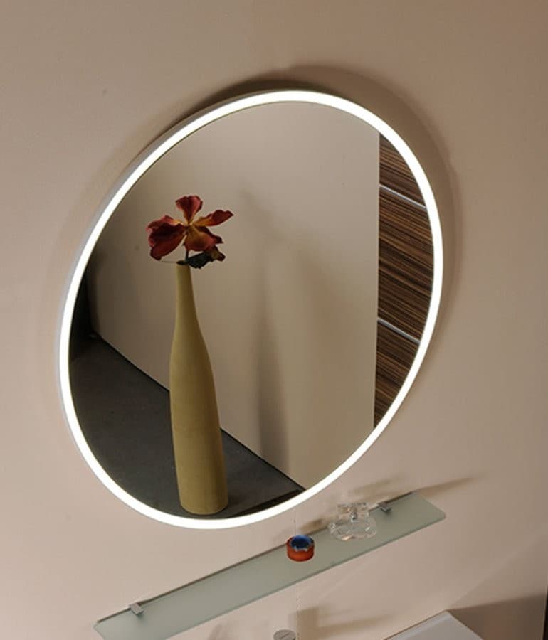 FLOAT lustro LED z oświetleniem, 74 cm, białe