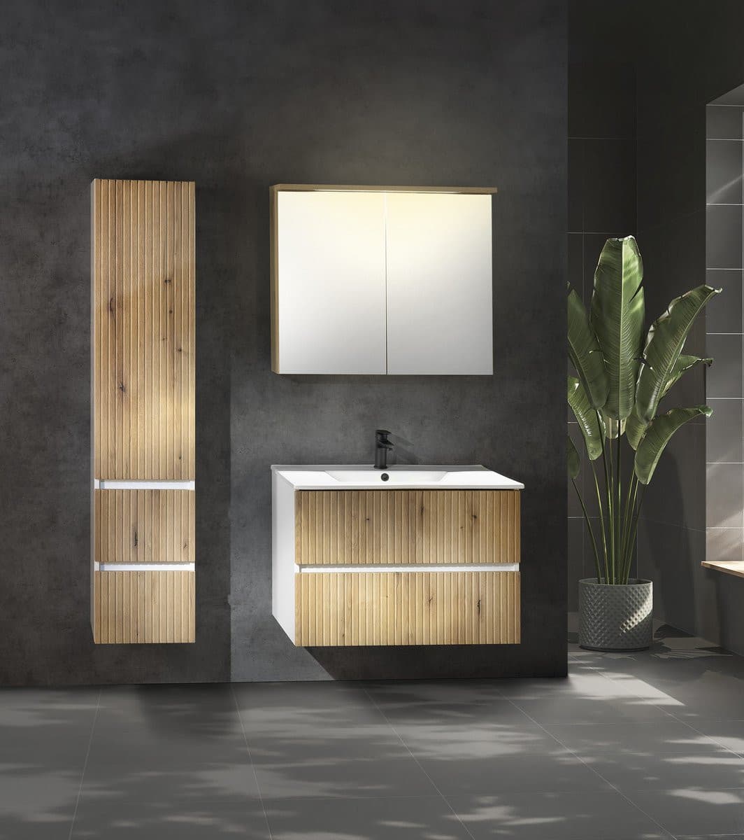 PANEDA STRIP szafka umywalkowa, 79,5x55x45,2cm, dąb emporio