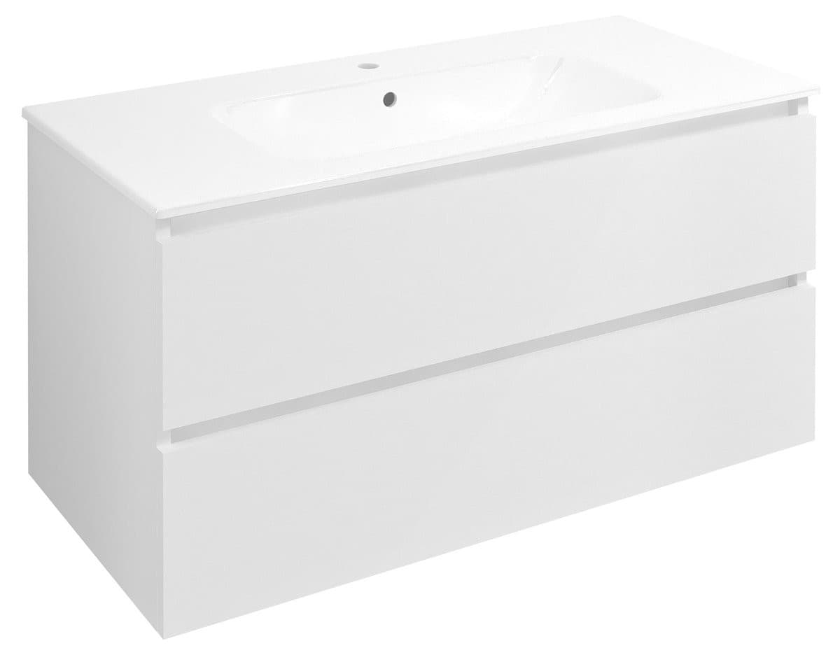 EZARA szafka pod umywalkę 99,8x52x46cm, biały połysk