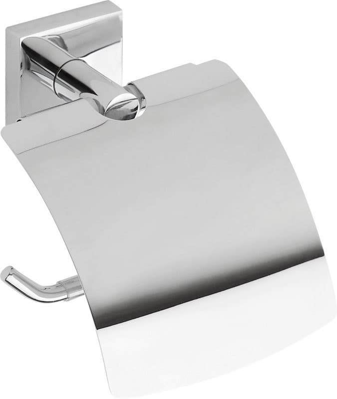 X-SQUARE wieszak na papier toaletowy z klapką, chromowany