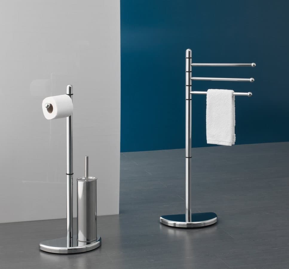 HIBISCUS Stojan z uchwytem na papier toaletowy i szczotkę WC, chrom