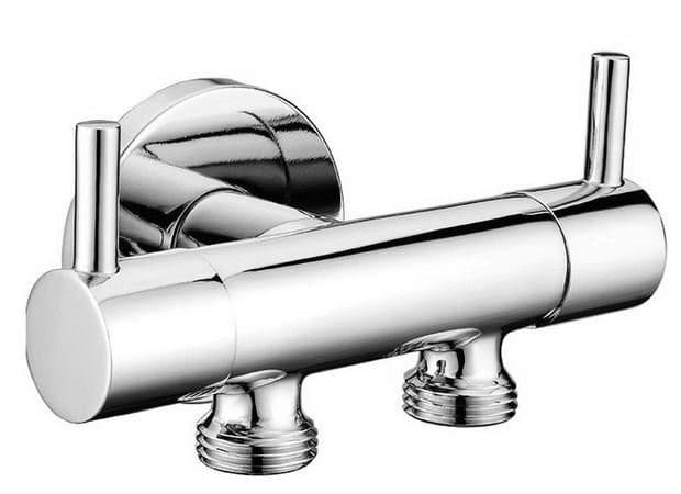 Podwójny zawór do prysznica bidetowego i WC, chrom 3696