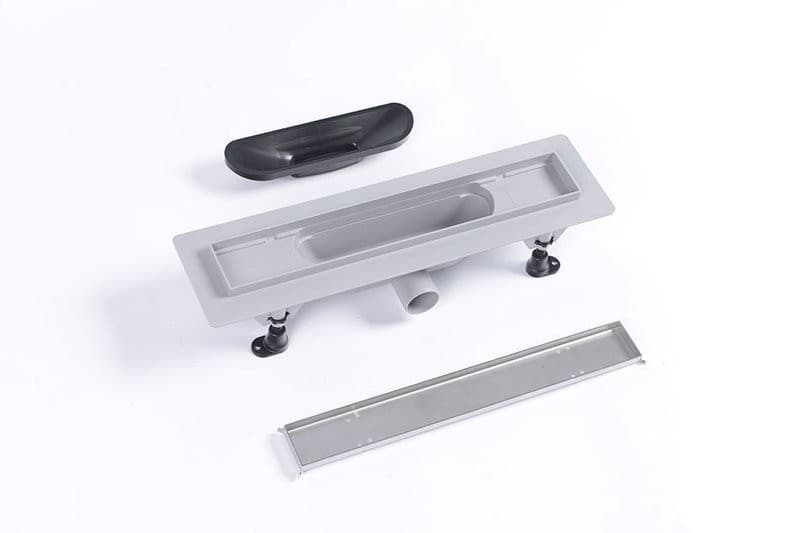 TILE odpływ liniowy plastikowy z rusztem ze stali nierdzewnej