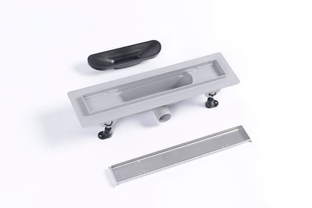 TILE odpływ liniowy plastikowy z rusztem ze stali nierdzewnej