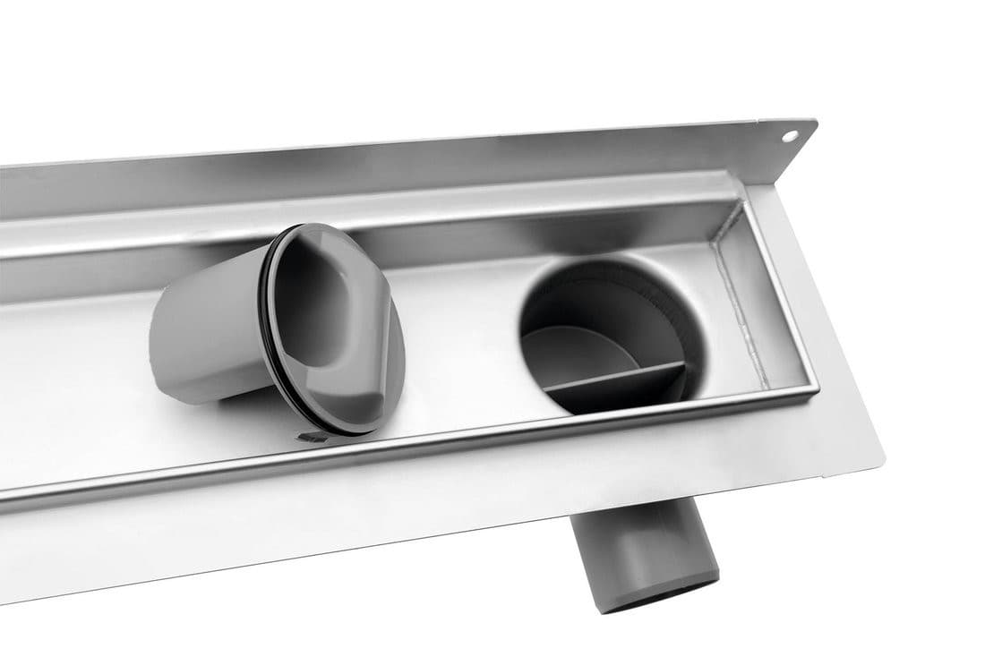 KROKUS odpływ liniowy przyścienny, nierdzewny 960x122 mm