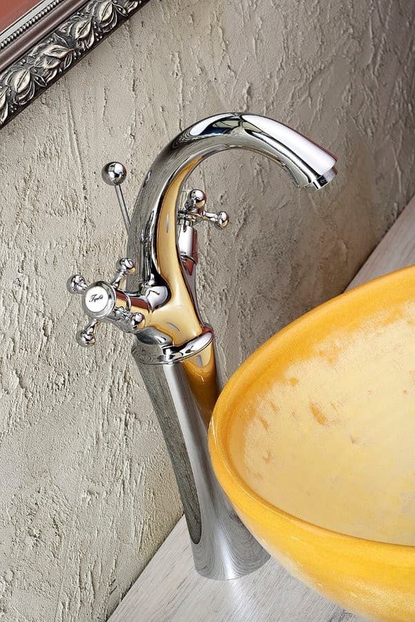 ANTEA wysoka bateria umywalkowa z odpływem 300mm, chrom