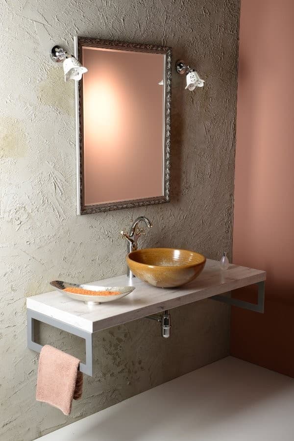 ANTEA wysoka bateria umywalkowa z odpływem chrom/złoto