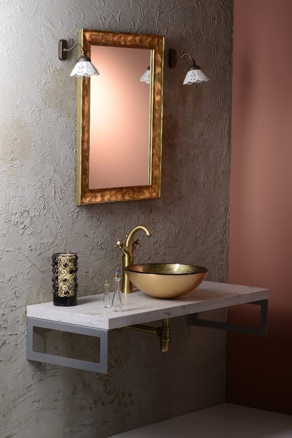 ANTEA wysoka bateria umywalkowa z odpływem 300mm brąz