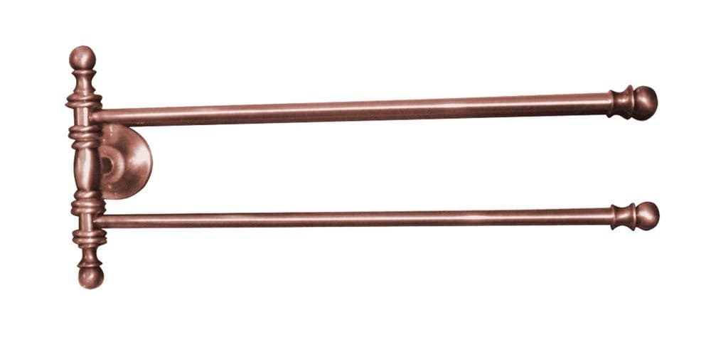 PERLA obrotowy wieszak na ręczniki podwójny 390mm różowe złoto