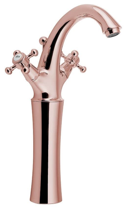 ANTEA wysoka bateria umywalkowa, różowe złoto, 300mm
