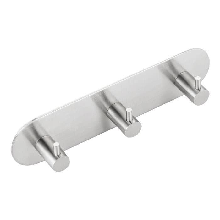 Potrójny wieszak samoprzylepny, okrągły ze stali nierdzewnej