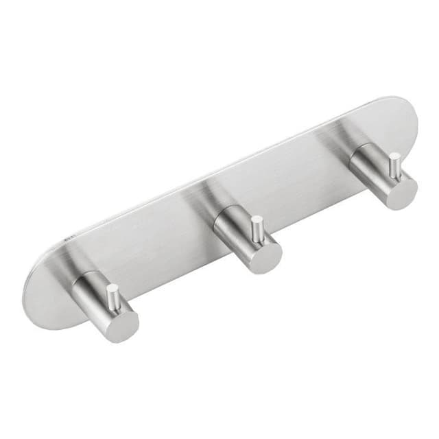 Potrójny wieszak samoprzylepny, okrągły ze stali nierdzewnej