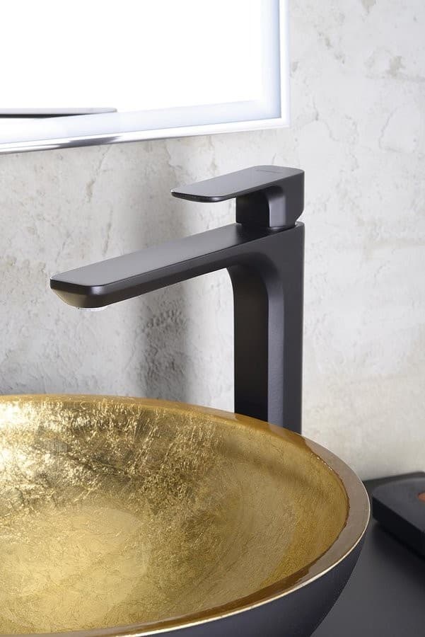 SPY wysoka bateria umywalkowa z przedłużoną wylewką matowa