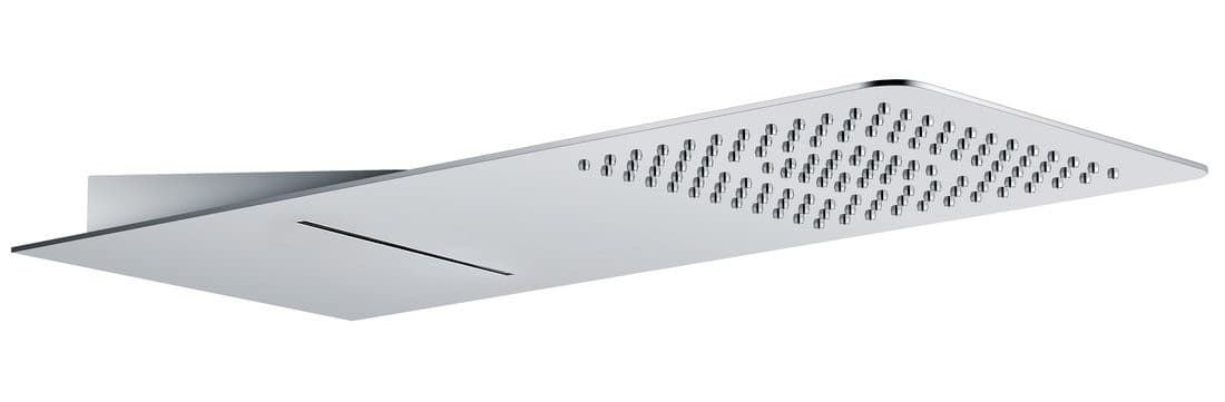 SLIM deszczownia ścienna z kaskadą 220x500mm, stal nierdzewna