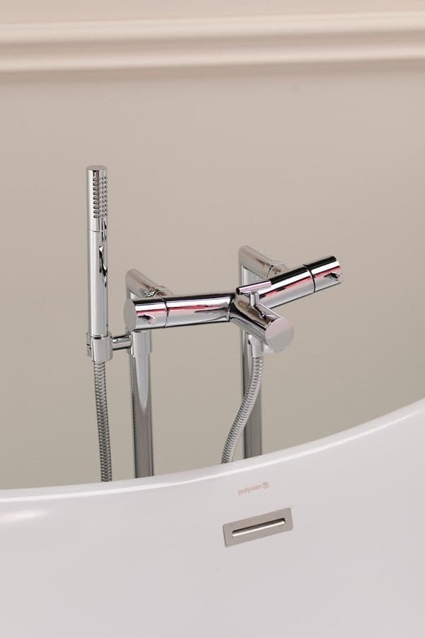 Podłączenie do instalacji baterii wannowej wolnostojącej, chrom