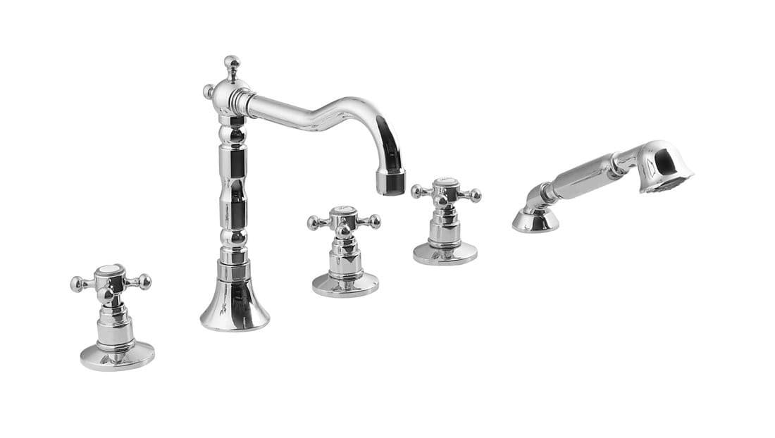 ANTEA bateria na brzeg wanny pięcioelementowa retro chrom