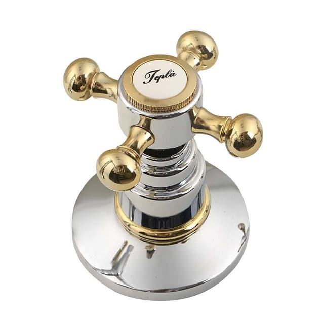 ANTEA pięcioelementowa bateria retro na krawędź wanny, chrom/złoto