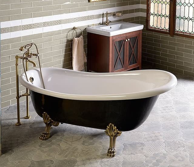 ANTEA podłączenie do baterii wannowej wolnostojącej, brąz (para)