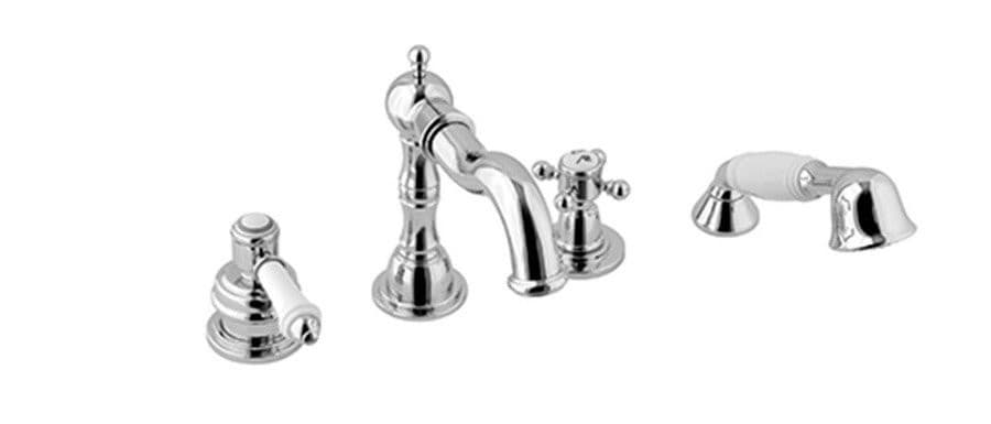 VIENNA czteroelementowa bateria na brzeg wanny retro, chrom