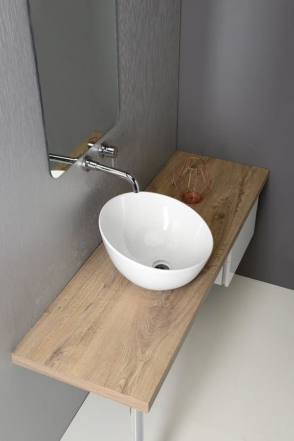 DOME OBLIQUO umywalka ceramiczna nablatowa 44,5x26,5 cm