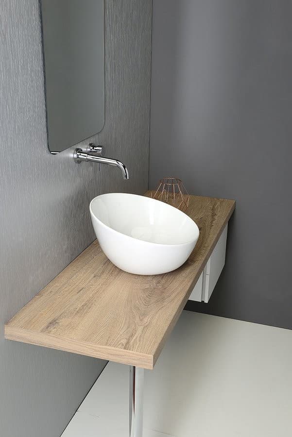 DOME OBLIQUO umywalka ceramiczna nablatowa 44,5x26,5 cm