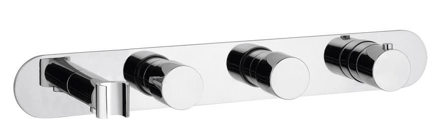 Termostatyczna bateria prysznicowa podtynkowa, okrągła, chrom