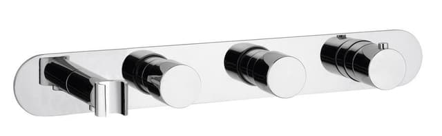 Termostatyczna bateria prysznicowa podtynkowa, okrągła, chrom