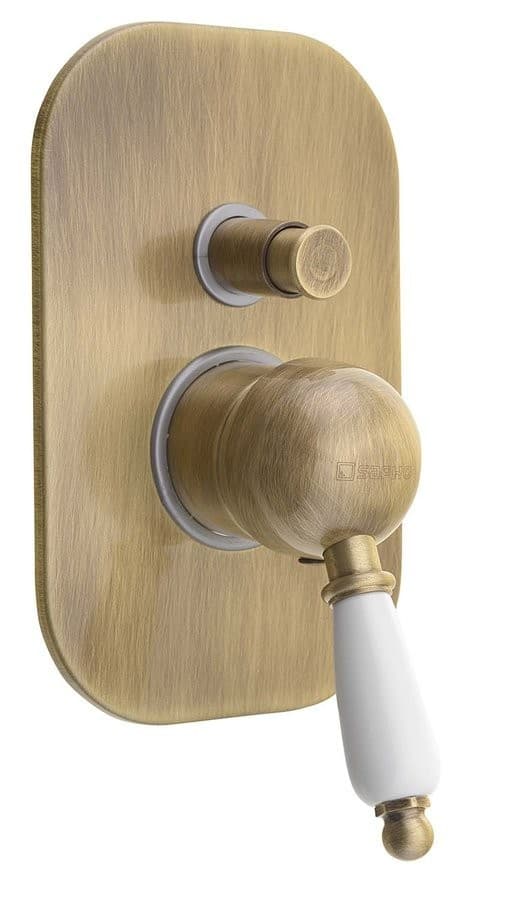 KIRKÉ WHITE podtynkowa bateria z przełącznikiem, biały uchwyt