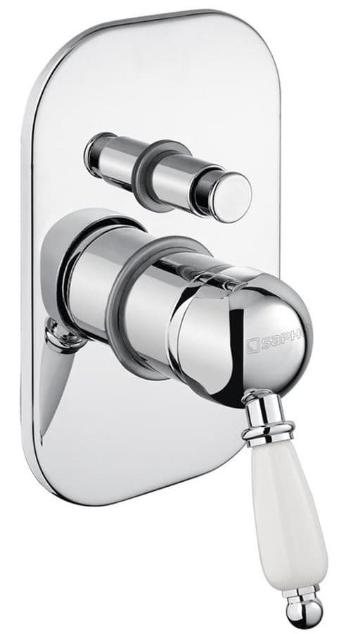 KIRKÉ WHITE prysznicowa bateria podtynkowa z uchwytem, chrom