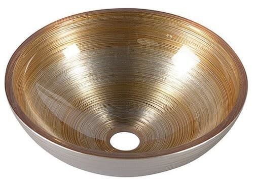 MURANO SOFT BROWN szklana umywalka okrągła 40x14 cm