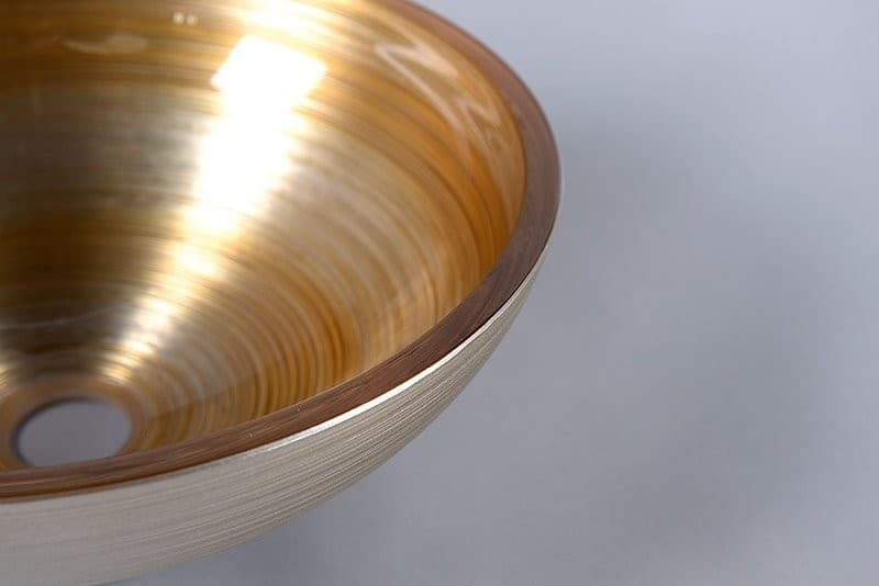 MURANO SOFT BROWN szklana umywalka okrągła 40x14 cm