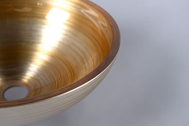 MURANO SOFT BROWN szklana umywalka okrągła 40x14 cm