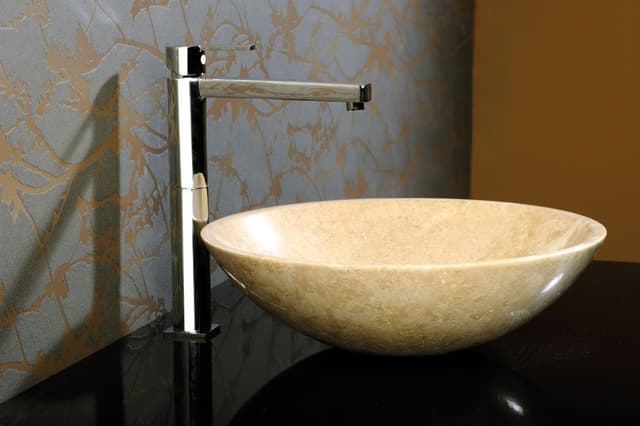 BLOK 1 umywalka kamienna polerowany beżowy trawertyn 40cm